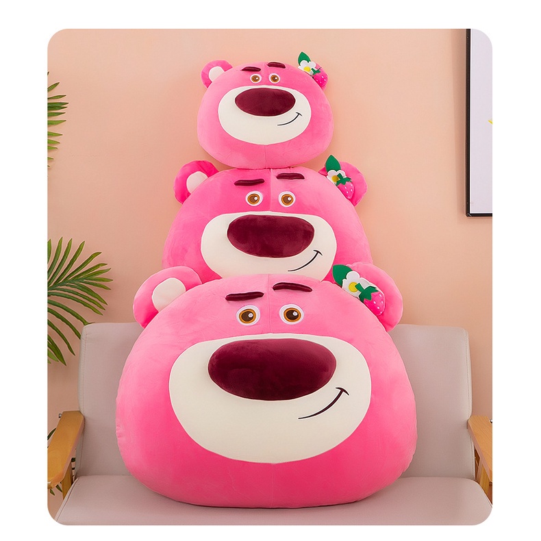 Gối lười hình gấu dâu losto gấu bông gấu dâu losto cao cấp mềm mịn size to 40/60/80cm