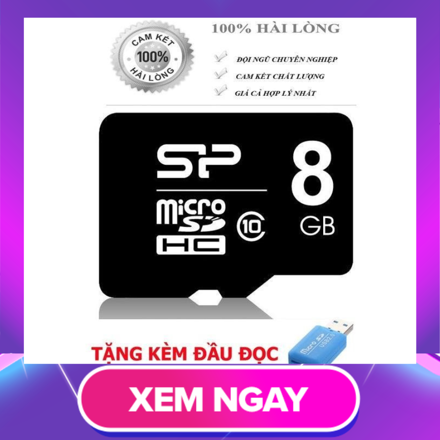 Thẻ nhớ MicroSD 8GB - Dùng cho điện thoại, Camera, loa , đài...