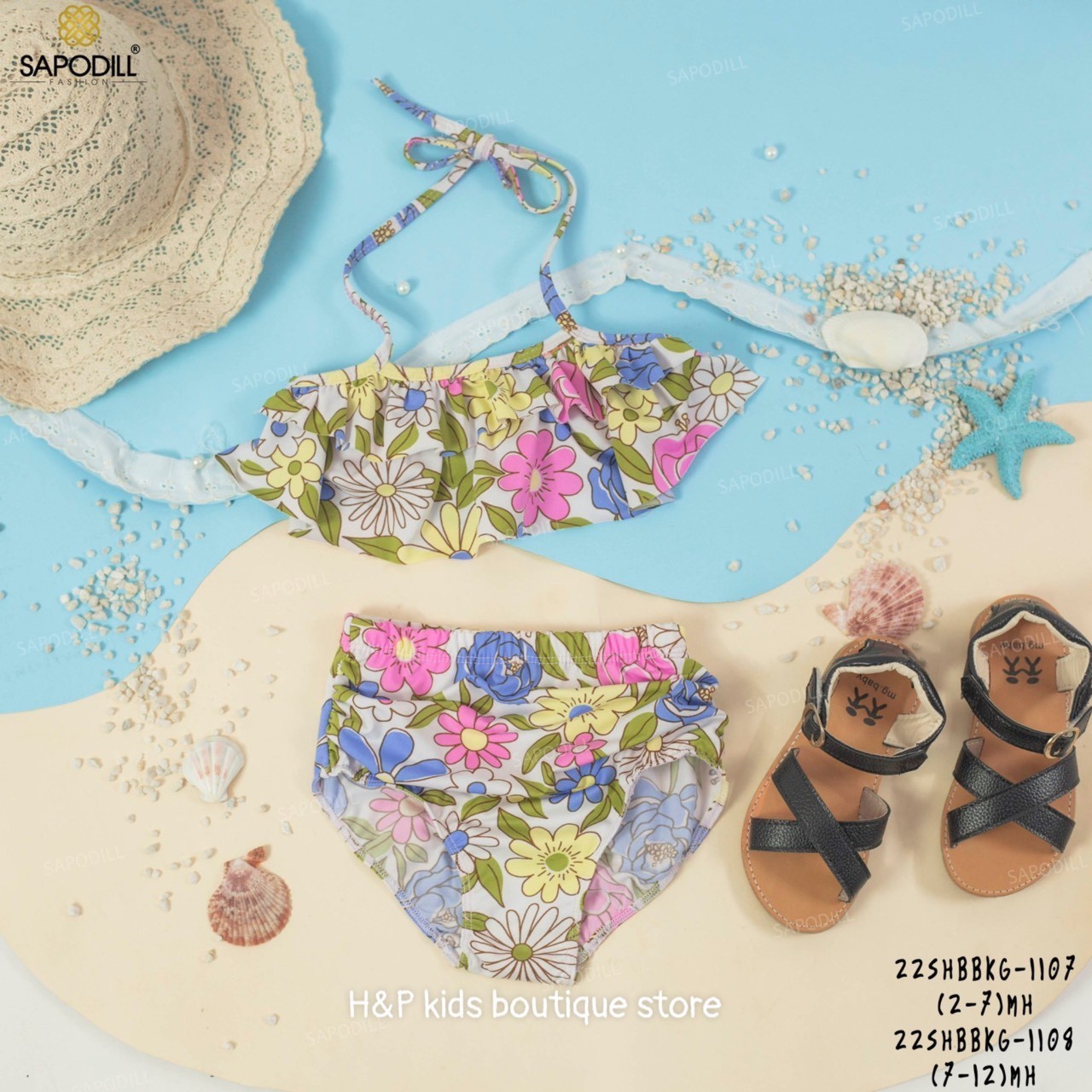 Bikini cho bé gái - bộ đồ bơi bé gái đi biển 2 mảnh từ 10kg đến 23kg