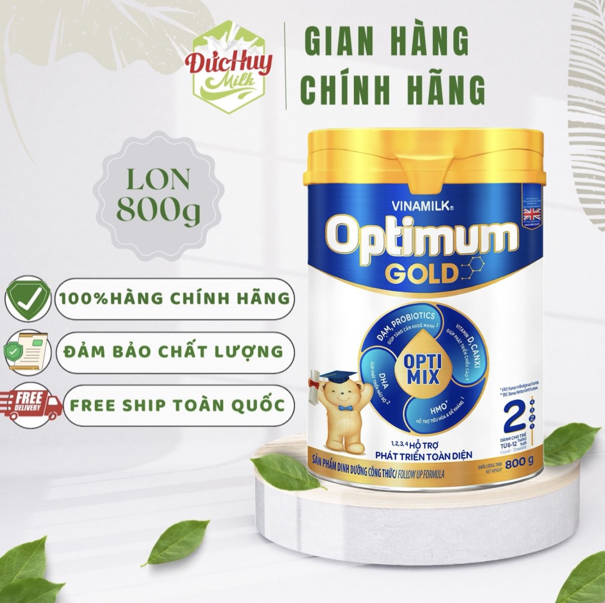 Sữa bột Vinamilk Optimum Gold 2 OPTI MIX 800g Mới