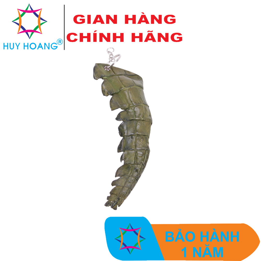 TH8237 - Móc khóa da cá sấu  gai đuôi màu rêu