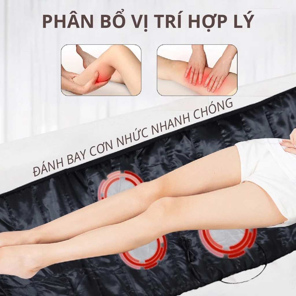 Nệm massage toàn thân Airbike (Đen)