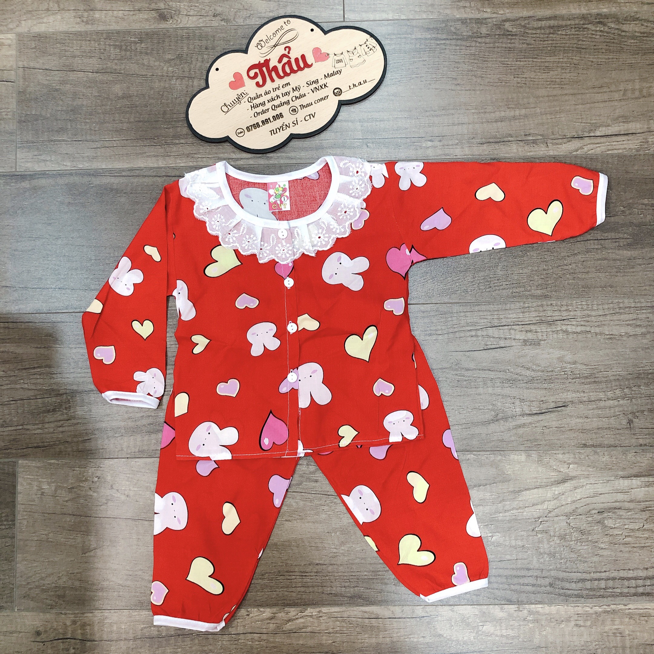 [COMBO 3 BỘ 110K] - BỘ TOLE TAY DÀI BÉ GÁI (7-18KG)