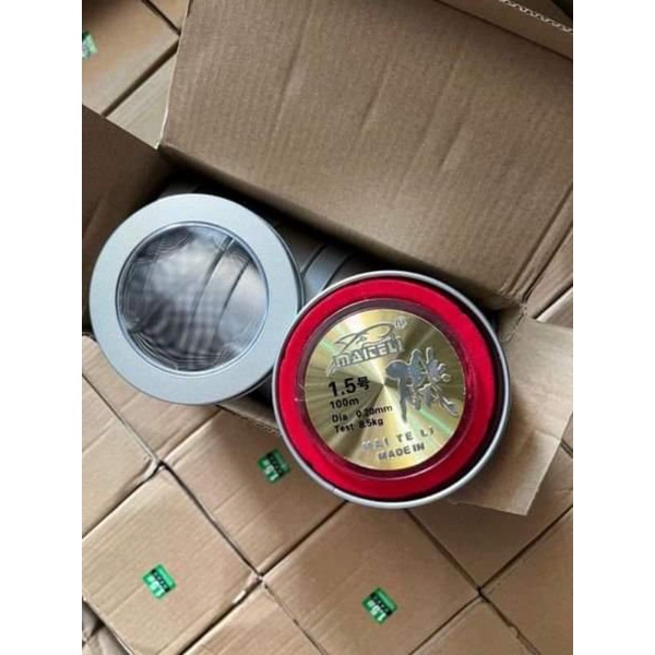 Cước Câu Cá Hộp Sắt Maiteli Dài 100m