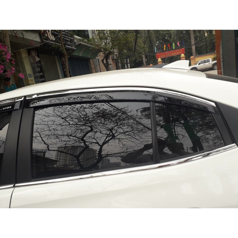VÈ CHE MƯA CHỈ INOX CAO CẤP VIOS 2019, 2020, 2021, 2022 2023 2024. bộ 4 chi tiết
