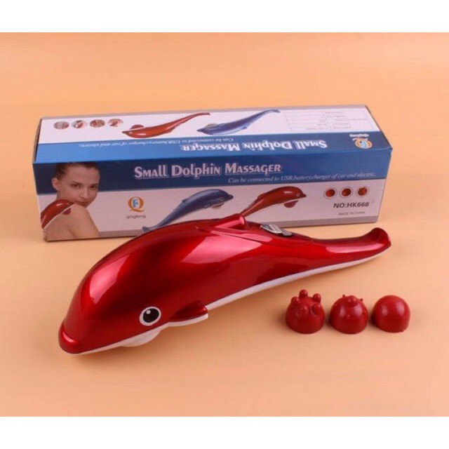 [HCM]Máy massage cầm tay cá heo mini 3 đầu