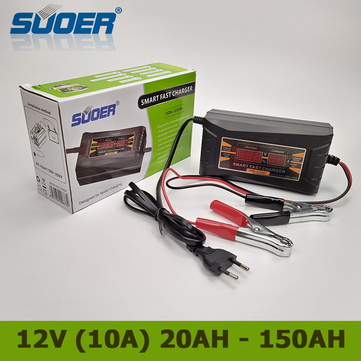 Bộ sạc ắc quy Suoer SON-1210D+ 12V 20ah - 150ah