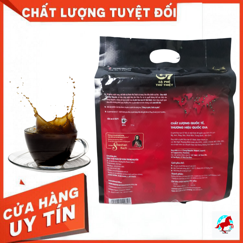 Cafe trung nguyên hòa tan G7 bịch 800g (50 gói *16g)- Cafe sữa hòa tan 3 in 1- LOILEOSHOP BC 36- Công nghệ hiện đại cho ra ly cà phê đúng chuẩn giúp sảng khoái tinh thần, tập trung làm việc và học tập