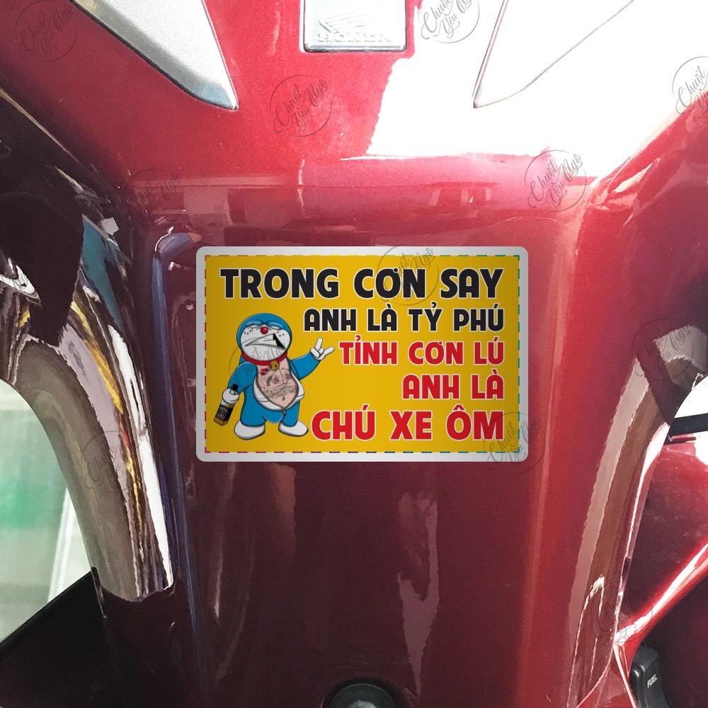 [HCM]Combo 5 miếng dán cảnh báo vui dán xe máy NT018