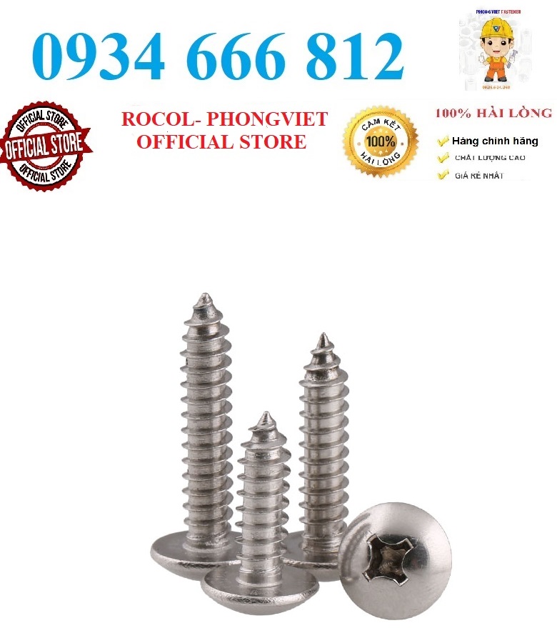 Vít gỗ đầu dù m5 inox201 m5x16, m5x20, m5x30