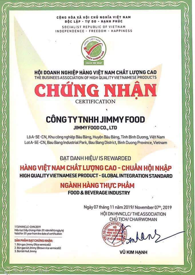 Thùng 16 gói Bún gạo Jimmy (bún bò/lứt/trắng) 16gói*250gr