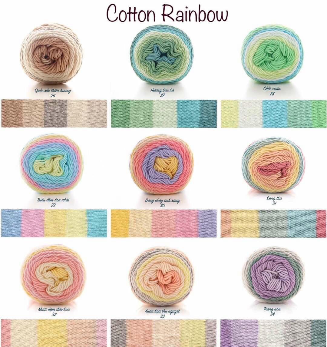 Len cầu vồng Rainbow Cotton 100g
