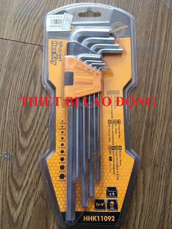 1.5-10mm bộ 9 chìa lục giác đầu bằng ingco hhk11092