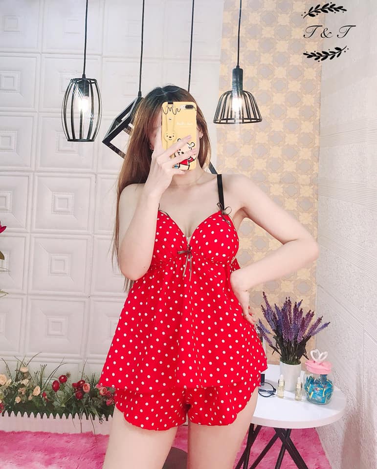 Sét Bộ Ngủ sexy Lụa Kate Có Mút