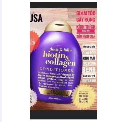 Dầu Xả Organix Thick & Full Biotin Collagen 385ml