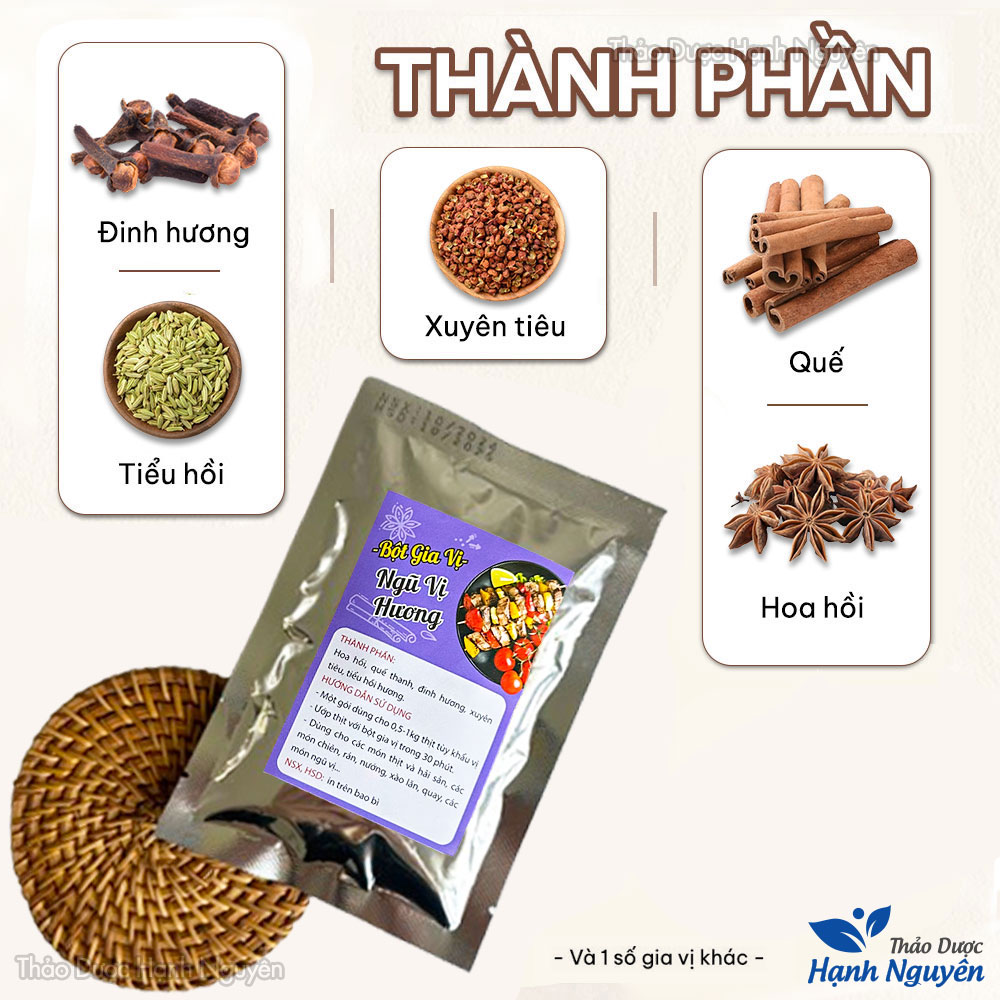 Bột ngũ vị hương, bột gia vị tẩm ướp thịt, chiên, nướng, thơm ngon, chuẩn vị