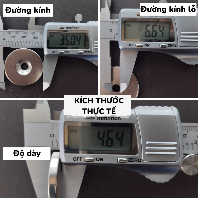 Nam châm đất hiếm có lỗ kích thước 35x5-6, 25x5-5mm lực từ mạnh