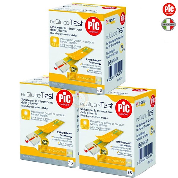 Que thử đường huyết Pic Gluco Test 25 que