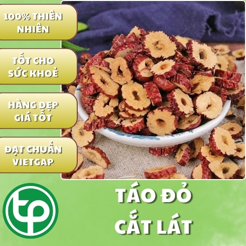 Táo đỏ thái lát sấy khô túi lớn loại 1kg - Tấn Phát - Hàng sạch chất lượng cao