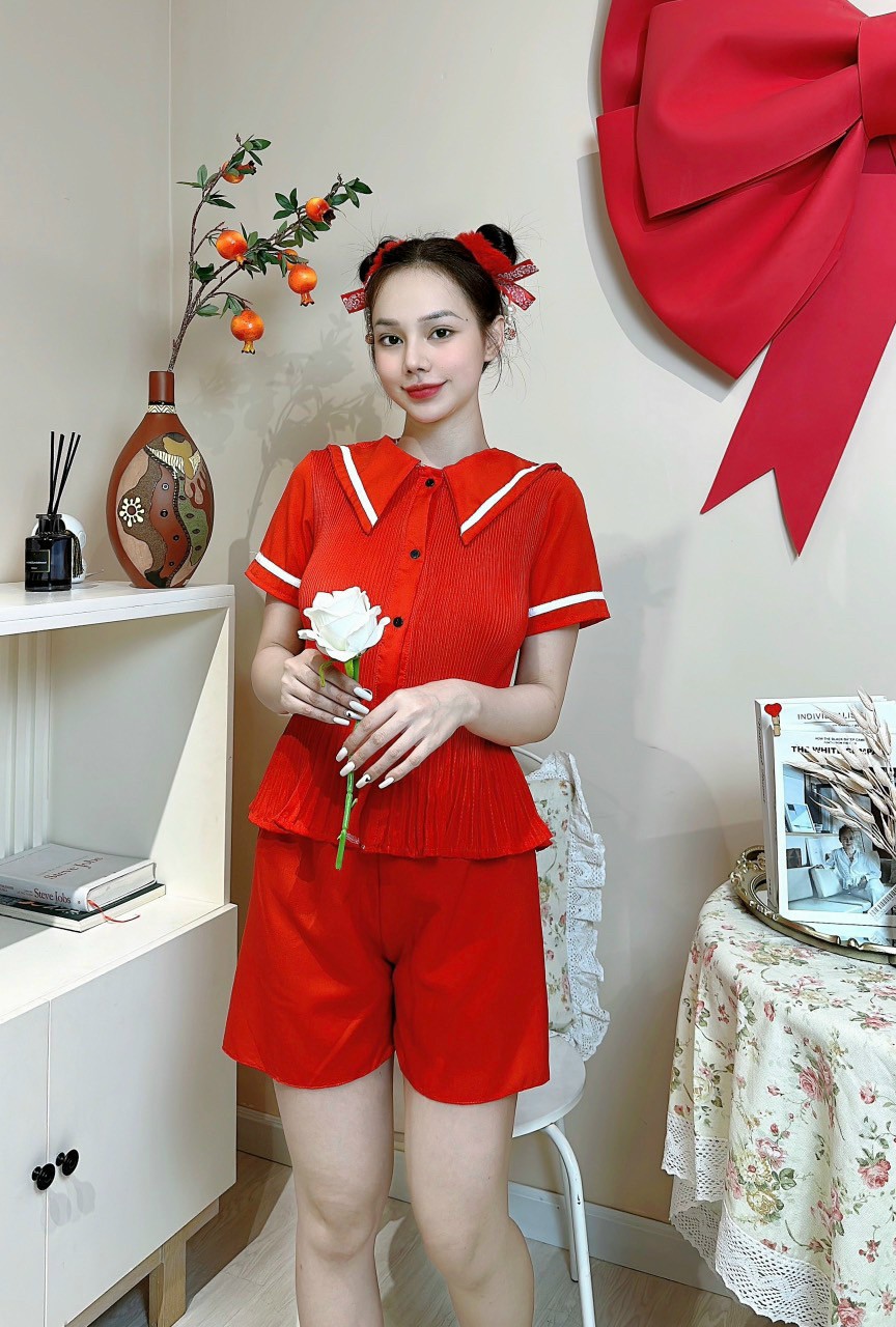 Đồ Bộ Ngắn Pijama Dập Ly Vải Lanh Lụa Mềm Mại Freesize Dưới 58Kg, Đồ Ngắn Mặc Nhà Dập Ly Vải Lanh Lụa