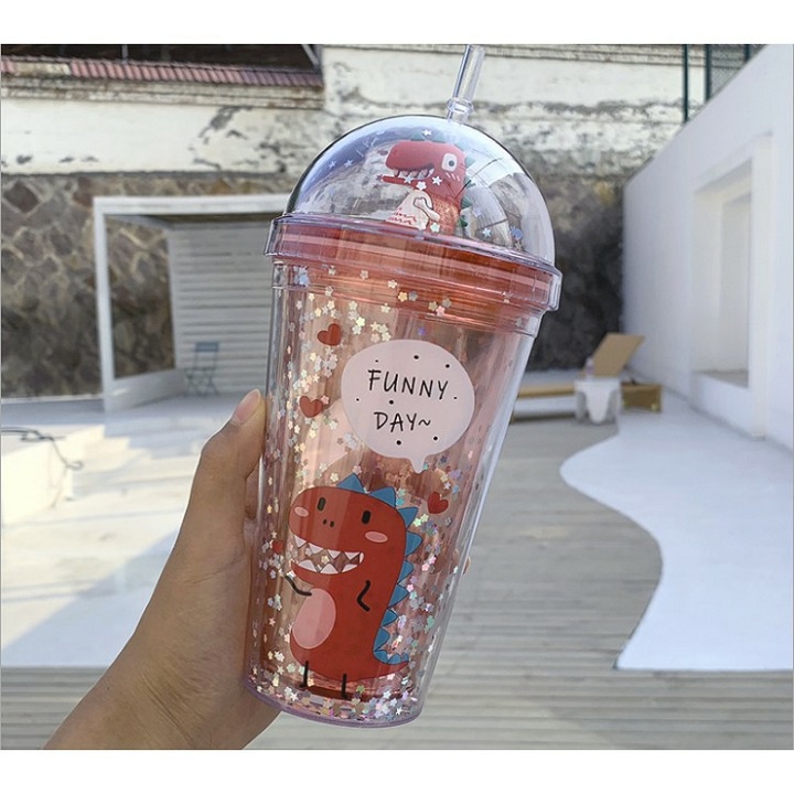 [LD] BÌNH ĐỰNG NƯỚC KHỦNG LONG 3D CUTE 500ML