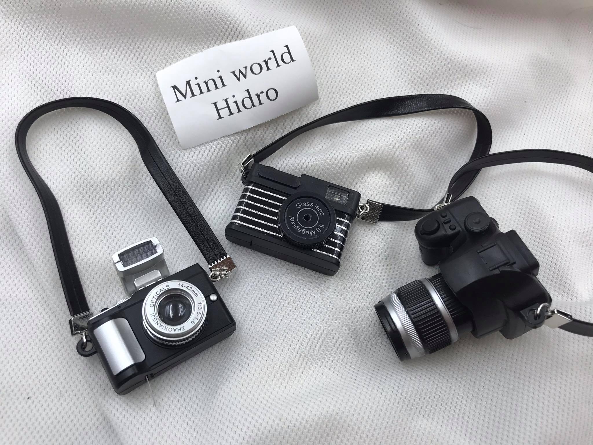 Máy ảnh chụp hình mini có đèn và nhạc. Mô hình máy chụp hình cho búp bê.