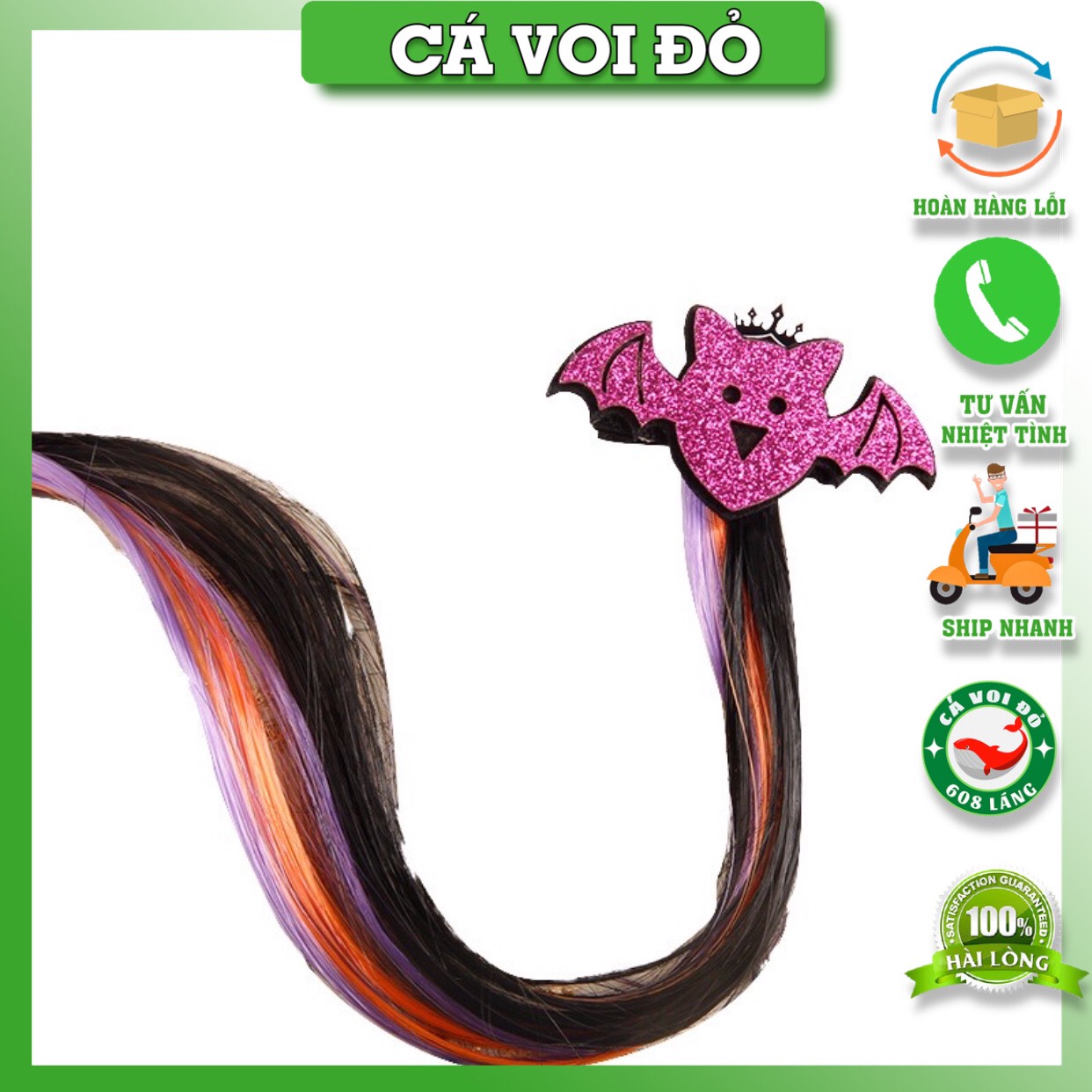 Kẹp tóc, cài tóc giả Halloween nhiều hình vui nhộn