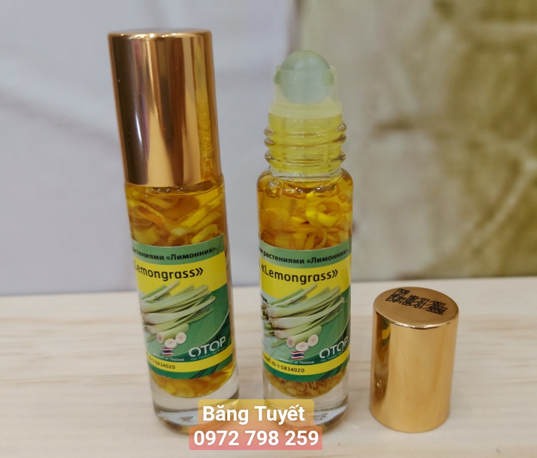 Dầu lăn thảo dược thái lan 10ml SÂM CHANH XẢ THƠM (DƯA)