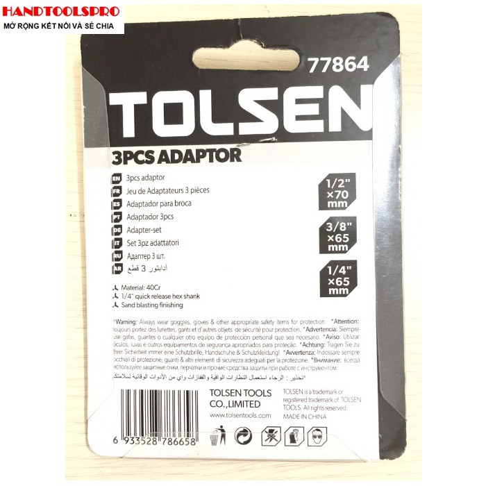 Bộ 3 Mũi Nối Đầu Típ Tolsen 77864