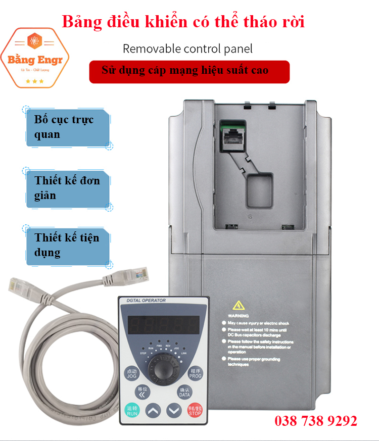 Biến tần Yingshida AE200 vào 1 pha 220v ra 3 pha 220v (Inverter)