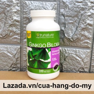 Viên uống hoạt chất Trunature Ginkgo Biloba 120mg 340 viên hàm lượng cao - Viên Bổ Não Của Mỹ thumbnail
