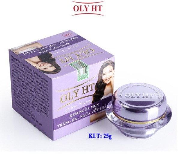 Kem ngừa mụn Trắng da Ngừa vết thâm OLY HT tím Mỹ phẩm Long Phụng Khang 25g giá rẻ