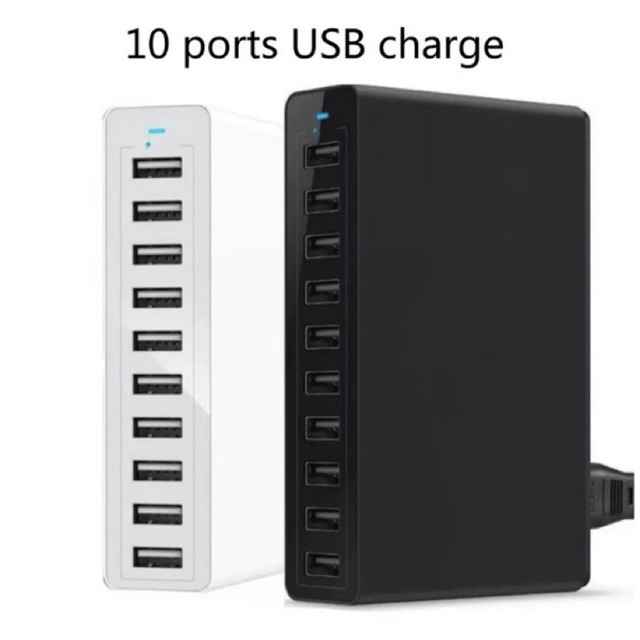 [HCM][BẢO HÀNH 6 THÁNG] Ổ cắm USB 50W Sạc Nhanh Thông Minh 10 Cổng USB