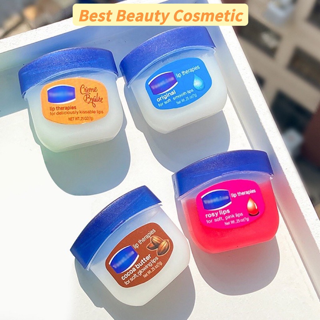 Sáp Dưỡng Môi Mềm Mịn Vaseline Original/ Rosy Lips 7g ( DATE MỚI)