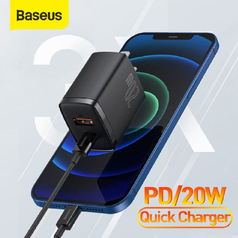 Sạc nhanh Baseus Baseus Compact Quick Charger 20W (USB + Type C Dual Port, 20W PD/QC 3.0) 20w
