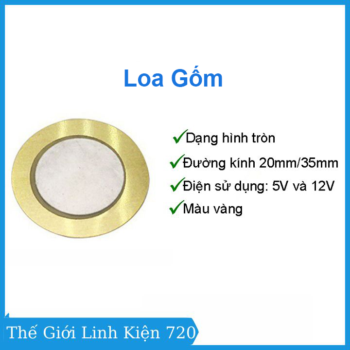 Combo 5 loa gốm, loa thạch anh 20mm 35mm tiện dụng