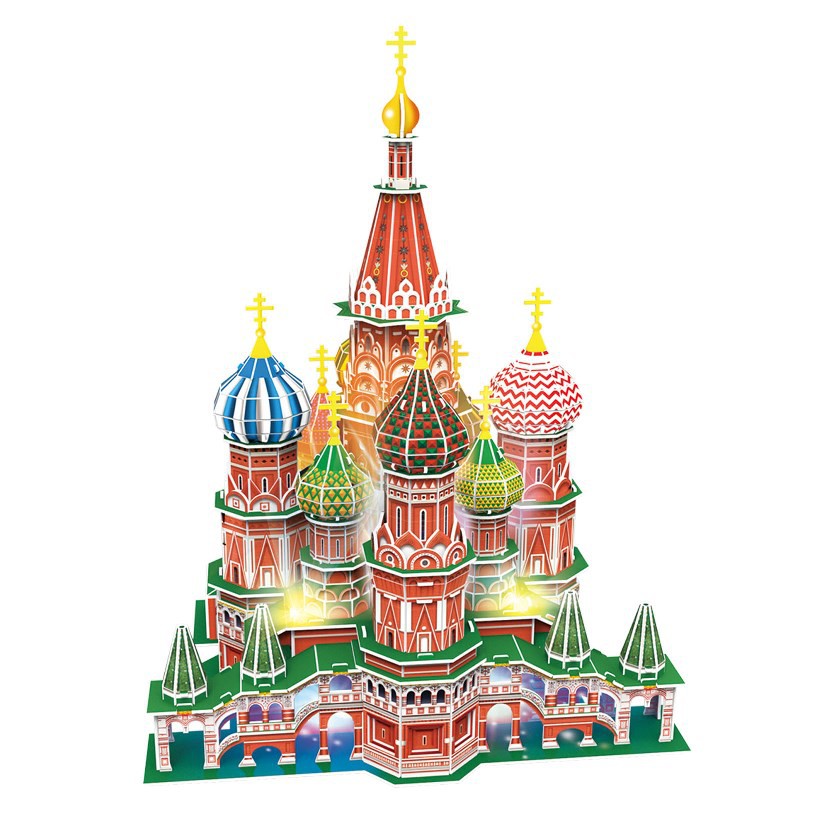 Mô hình giấy 3D CubicFun - Led Quảng Trường Đỏ - St. Basil's Cathedral- (L519h)
