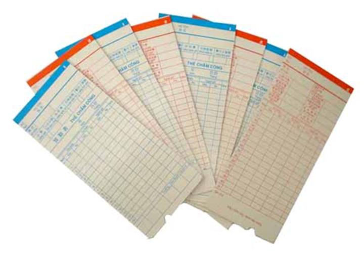 Thẻ chấm công mỏng - xấp 100 tờ