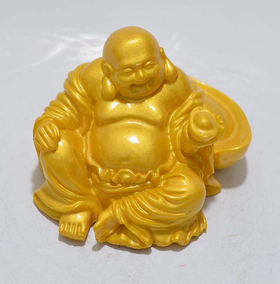 [HCM]Tượng đá di lặc bát vàng màu vàng