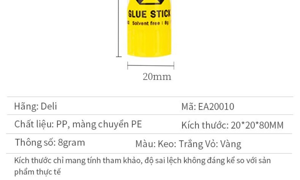 Combo 5 Lọ Hồ Khô Dạng Thỏi Deli 8g A20010 - Hiệu Quả Bám Dính Mạnh, Ít Mùi, Khô Nhanh Khi Sử Dụng