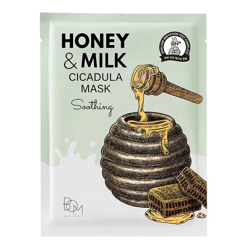 Mặt nạ dưỡng ẩm, làm sáng, làm dịu da b.o.m honey and milk mask 25g