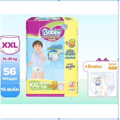 Tã quần bobby XXL56(+8 miếng)