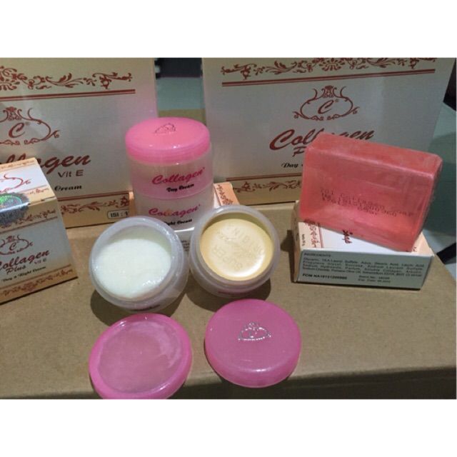 bộ kem collagen plus vit e ngày và đêm và xà phòng