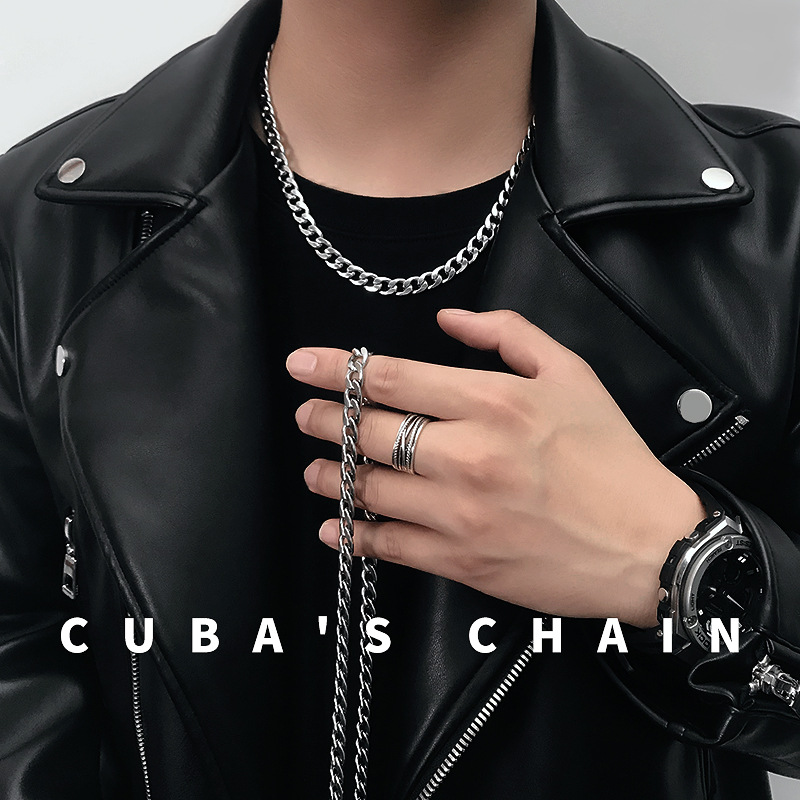 [HCM]Dây Chuyền Nam Thép Titan  Cực Ngầu  Nam Tính  Dày 5mm Dài 60cm DC5LY2