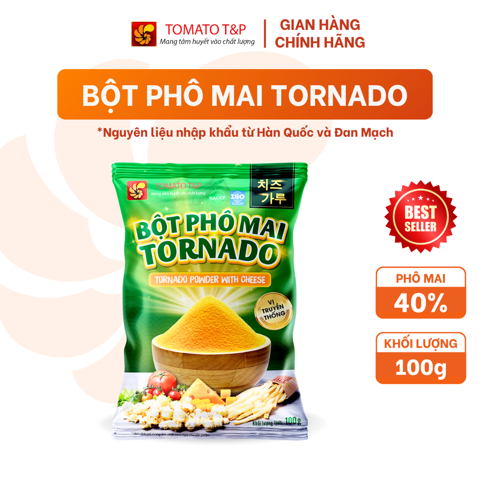 Bột Phô Mai Tornado dùng để lắc khoai tây, gà rán, sốt phô mai, pudding phô mai - TOMATO T&P