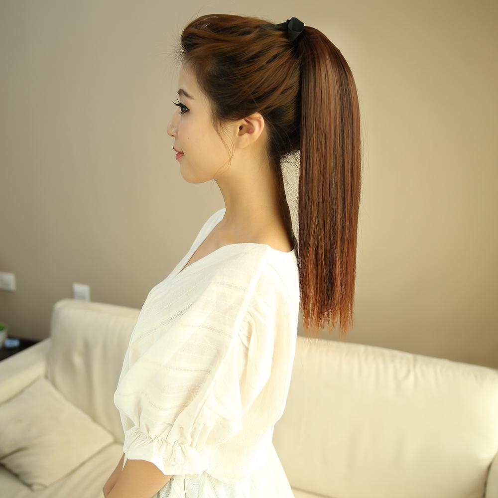 Tóc giả cột thẳng 50cm D13 💖FREESHIP💖 buộc tóc giả nữ, tóc nữ đuôi dài thẳng, tóc giả nữ Sỉ 35k