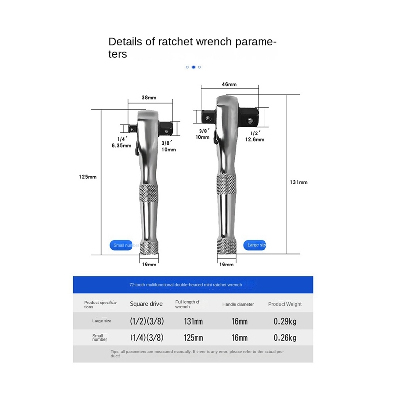 【CW】 72 Teeth Ratchet Wrench Mini Ended Spanner Rod Screwdriver Bit