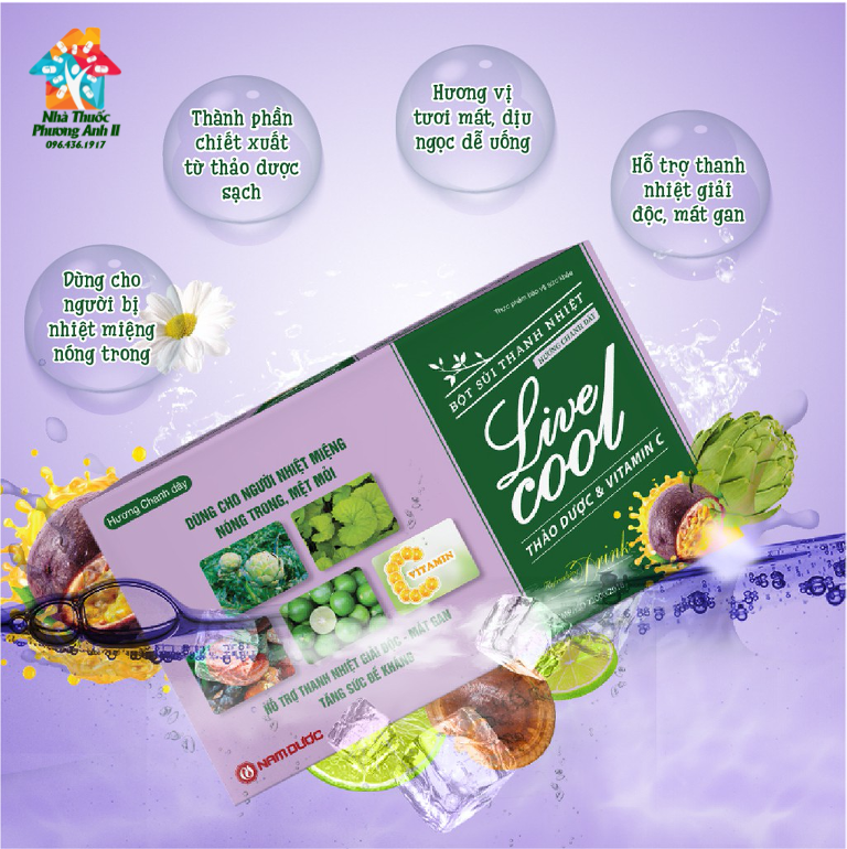 [HCM]Bột sủi thanh nhiệt Live Cool