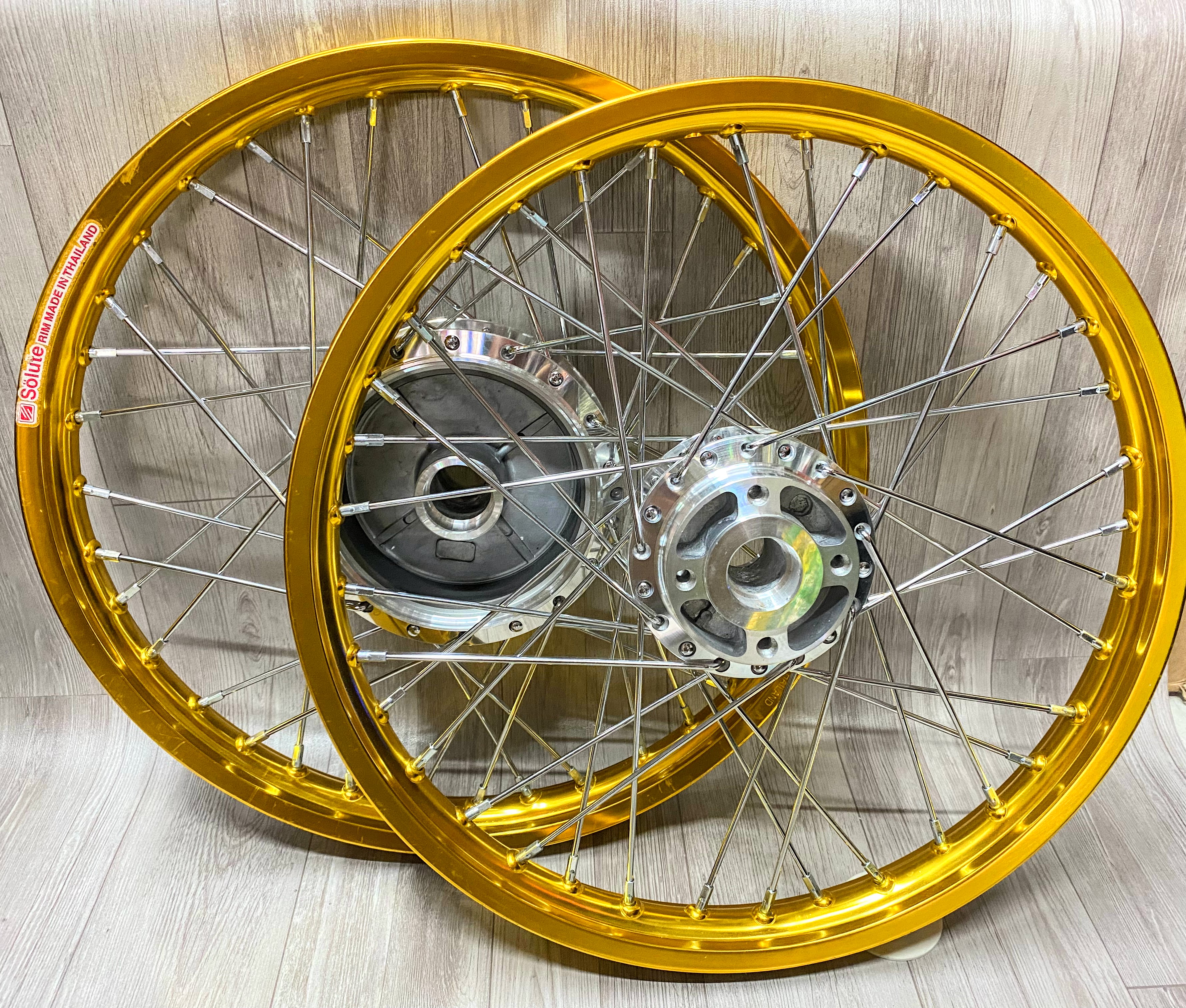 Full bộ bánh căm Crom niềng nhôm Thái dành cho Sirius / Jupiter / Exciter 2006-2010 thắng đĩa