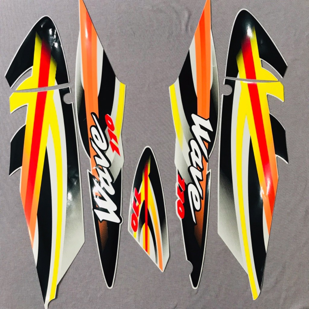 Nguyên bộ tem wave móc câu wave xương cá wave thái wave 110 đời 2000 màu vàng xám